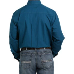 Cinch Men's Teal Print Long Sleeve Buttondown With Stretch -Western Denim Gear Store MTW1105345 3