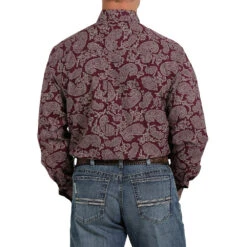 Cinch Men's Purple Paisley Long Sleeve Buttondown -Western Denim Gear Store MTW1105348 31