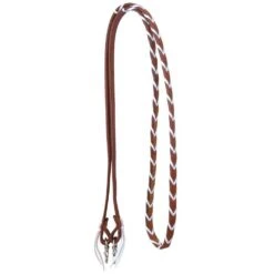 Rafter T Ranch Company Leather Laced Barrel Reins -Western Denim Gear Store RN220 WHT 01