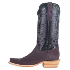 R Watson Boots Men's Plum Rough Out 13in. Black Cowhide Top Boots -Western Denim Gear Store RW8209 1 2