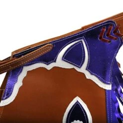 Saddle Barn Tack Youth Contender Tan And Purple Chaps -Western Denim Gear Store SB27 47BTP 4