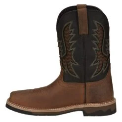 Justin Boots Men`s Stampede Bolt Pecan Water Buffalo 11` Black Water Buffalo Soft Toe -Western Denim Gear Store SE4112 3