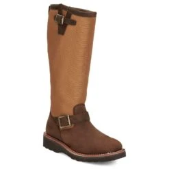 Justin Boots Women's Cottonwood Hickory Brown Square Toe 17in Tall Snake Boot -Western Denim Gear Store SN6914 02
