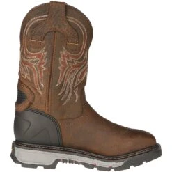 Justin Boot Company Men's Tumbled Mahogany Brown Buffalo 11in. Top -Western Denim Gear Store WK2110 4