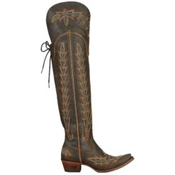 Lane Boots Women's Lexington OTK Brown Crackle Snip Toe Boot -Western Denim Gear Store lb0499a 04